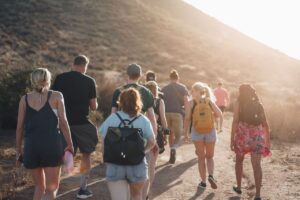 Group of tourist going for an adventure