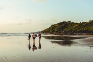 Group of people walking on the Beach