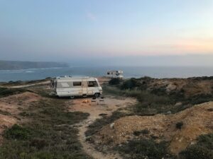 Campervan on the cliff