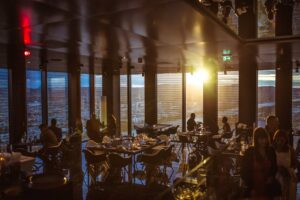 People eating in restaurant.