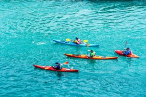 Group of people kayaking in Margaret river