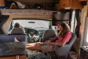 couple inside a Van