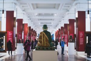 Group of people exploring inside the museums