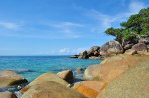 Ocean with big rocks on it