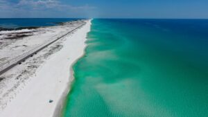 Beach with white sand