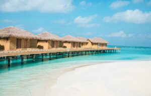 Wooden cottages in the beach